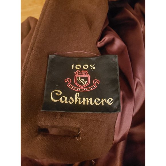 60s Brown‎ Cashmere Swing Coat with Fur Collar - Picture 4 of 8